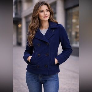 American Eagle Outfitters Blue Pea Coat – Size M
